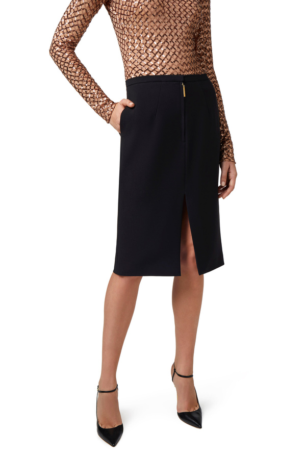 Gonna midi in tweed lurex - Elisabetta Franchi® Outlet