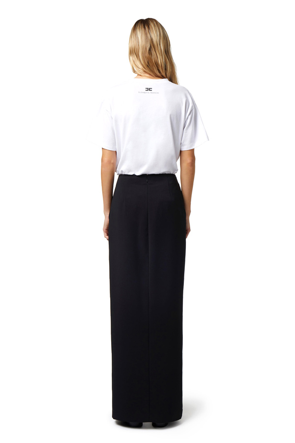 Gonna lunga in crêpe fluido - Elisabetta Franchi® Outlet