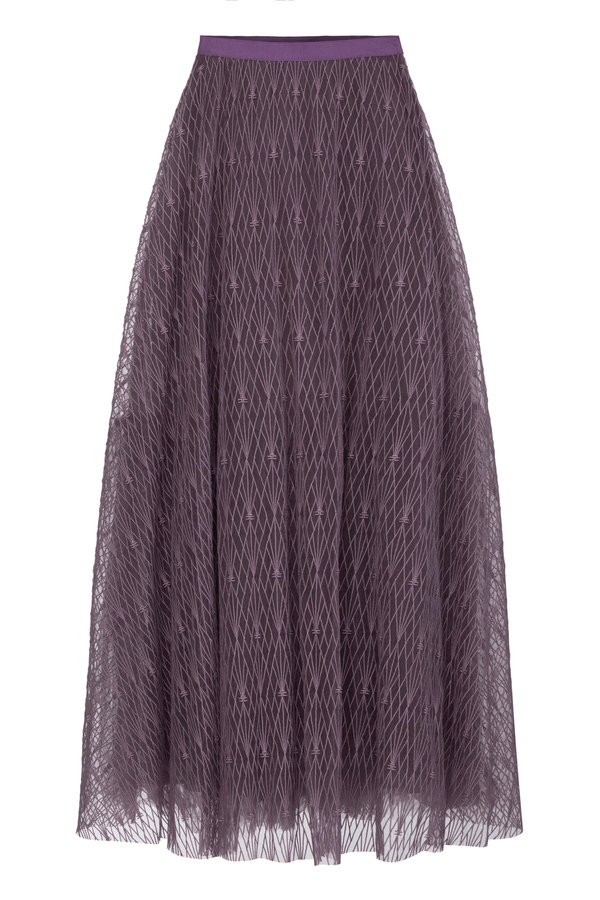 Long circle skirt in tulle fabric - Elisabetta Franchi® Outlet