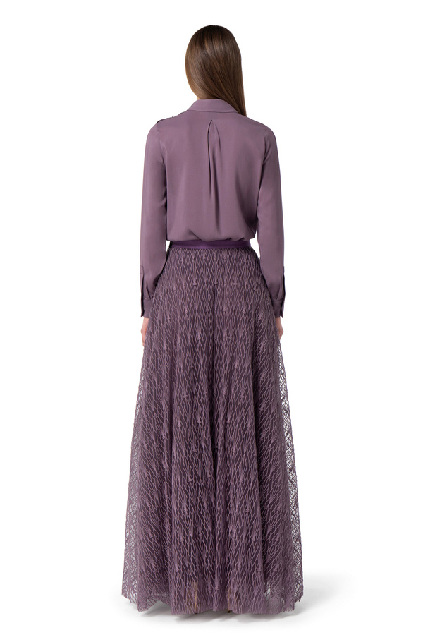 Long circle skirt in tulle fabric - Elisabetta Franchi® Outlet