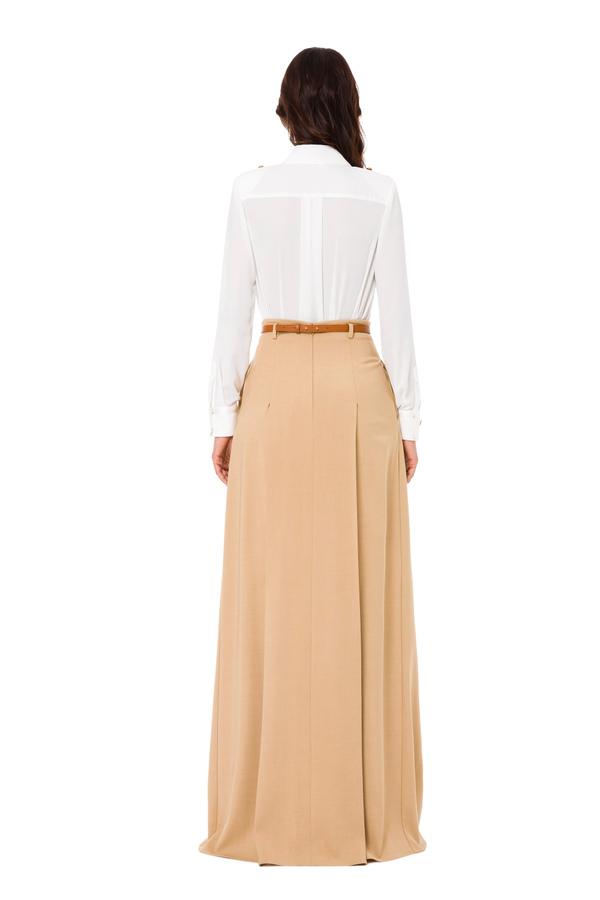 Long skirt with belt at the waist and charms - Elisabetta Franchi® Outlet