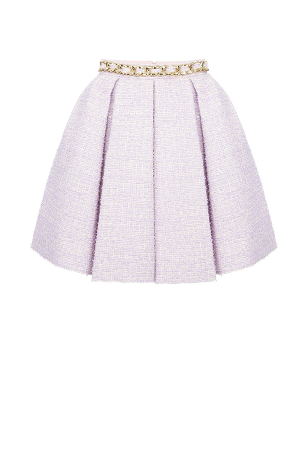 Flounced dolly skirt in tweed fabric - Elisabetta Franchi® Outlet
