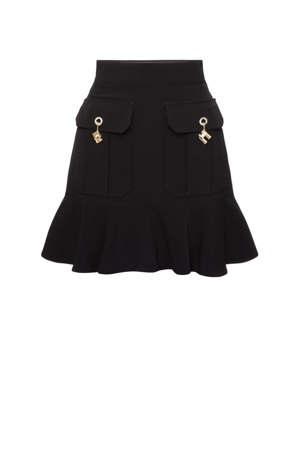 Short skirt with maxi pockets and charms - Elisabetta Franchi® Outlet