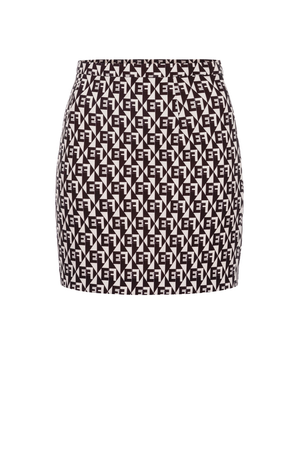 Mini-jupe en stretch avec motif losanges - Elisabetta Franchi® Outlet