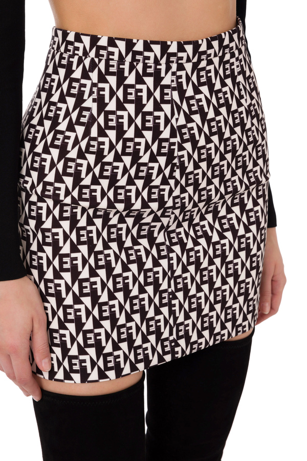 Minifalda elástica con diseño de rombos - Elisabetta Franchi® Outlet