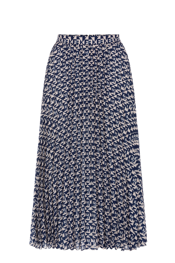 Pleated georgette skirt with diamond pattern - Elisabetta Franchi® Outlet