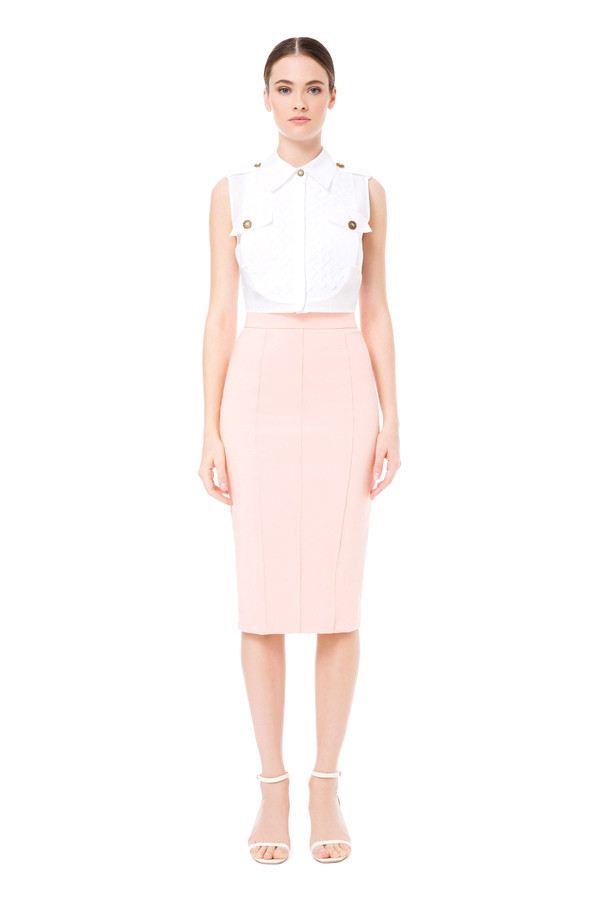 Pencil skirt in bi-elastic fabric - Elisabetta Franchi® Outlet