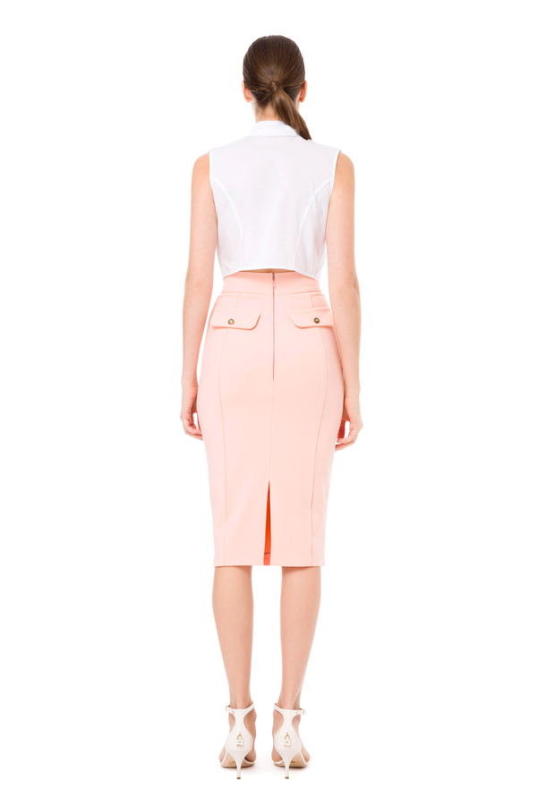 Pencil skirt in bi-elastic fabric - Elisabetta Franchi® Outlet