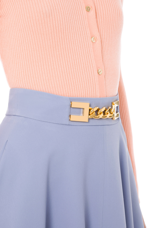 Miniskirt with logo charms - Elisabetta Franchi® Outlet