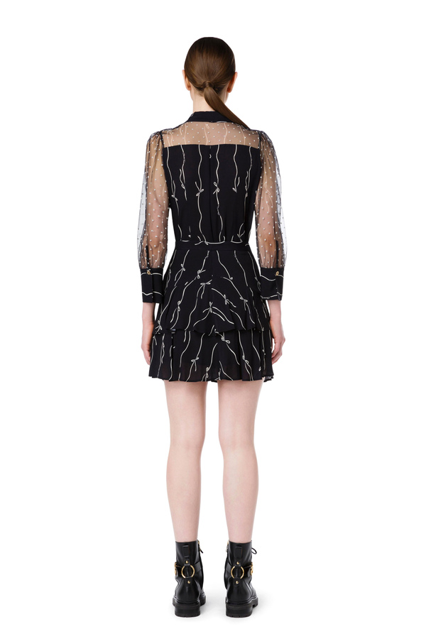 Calf-length skirt with embroidered EF logo - Elisabetta Franchi® Outlet