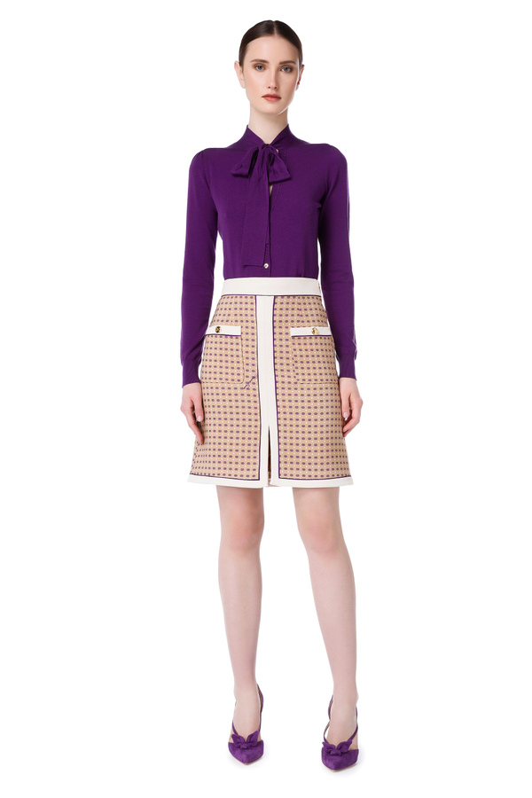 Short skirt in a tie print fabric - Elisabetta Franchi® Outlet