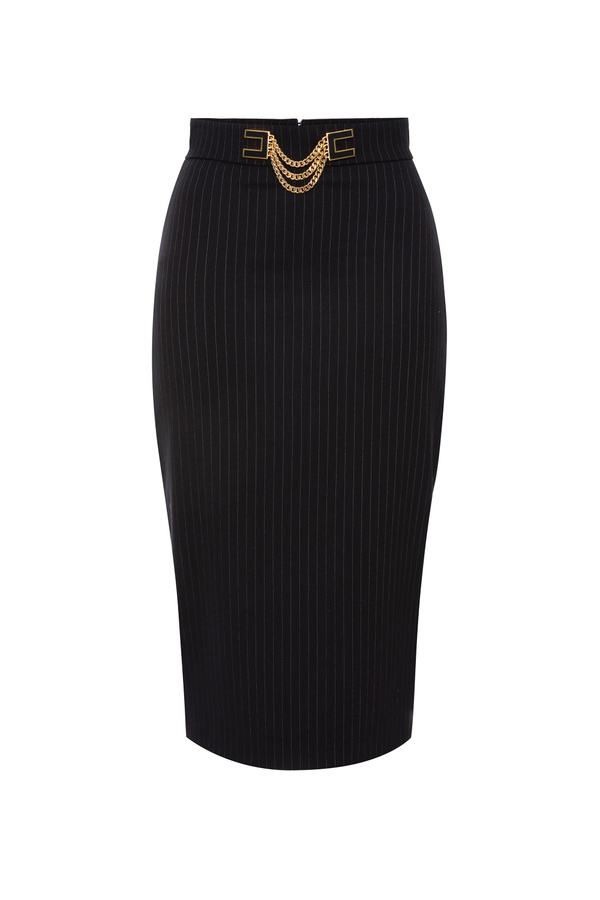 Pinstriped pencil skirt with charms - Elisabetta Franchi® Outlet