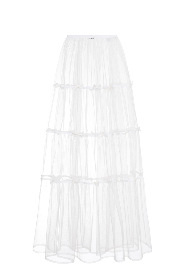 Elisabetta Franchi skirt with flounces in tulle fabric - Elisabetta Franchi® Outlet