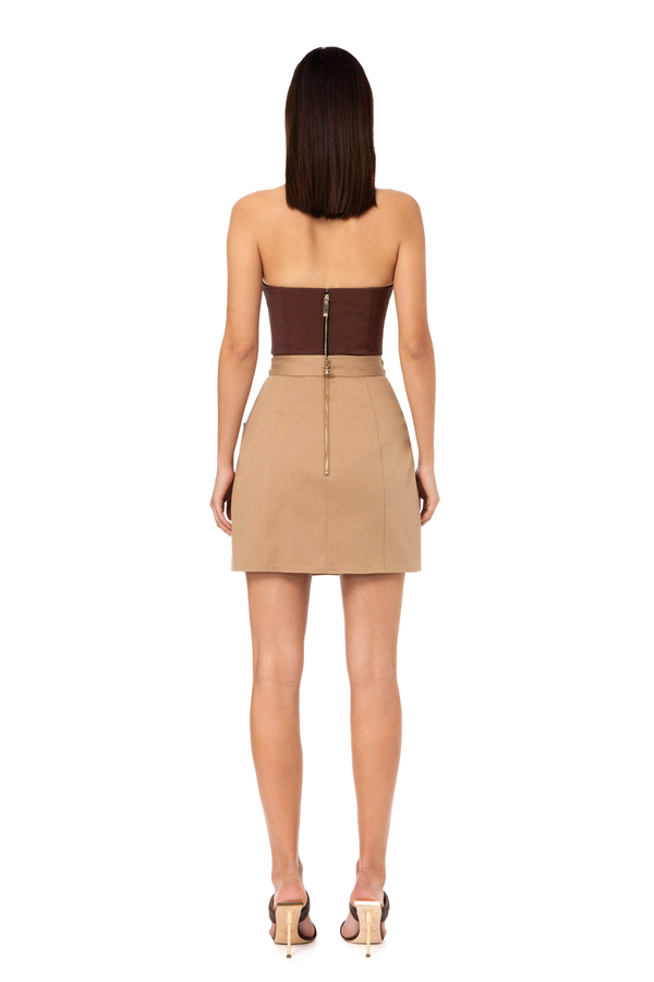 Textured miniskirt with criss-cross pattern - Elisabetta Franchi® Outlet