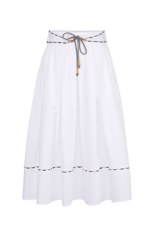 Falda circular de popelina - Elisabetta Franchi® Outlet