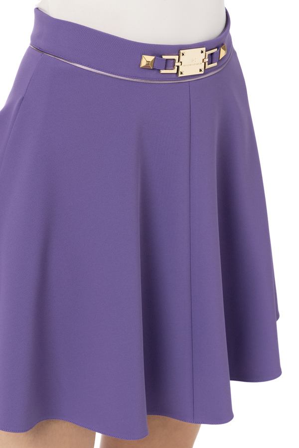 Falda circular con placa con el logotipo - Elisabetta Franchi® Outlet
