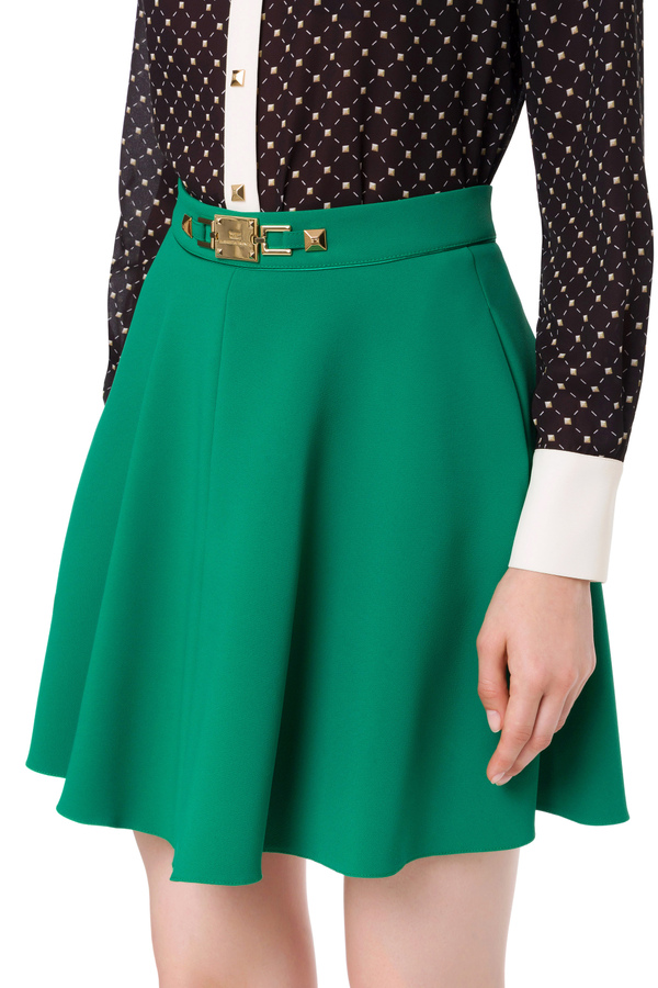 Falda circular con placa con el logotipo - Elisabetta Franchi® Outlet