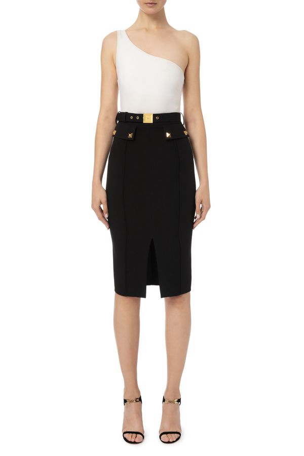 Pencil skirt with studs - Elisabetta Franchi® Outlet