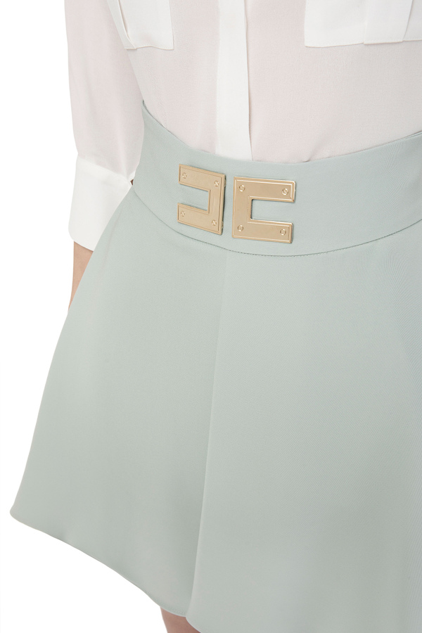 Miniskirt with logo - Elisabetta Franchi® Outlet