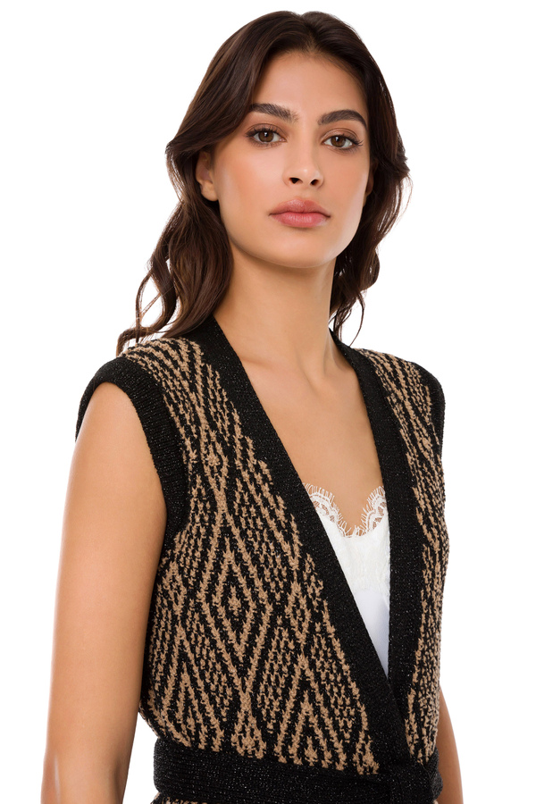 Ethnic sleeveless long waistcoat - Elisabetta Franchi® Outlet