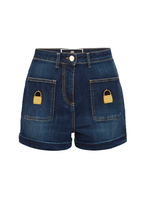 Short avec plaques cadenas - Elisabetta Franchi® Outlet