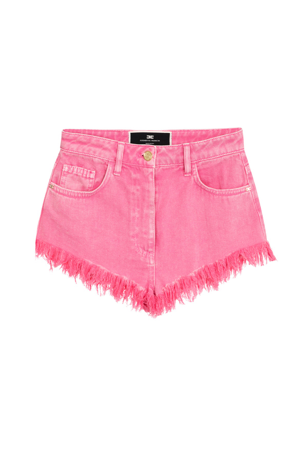 Garment-dyed cotton shorts - Elisabetta Franchi® Outlet