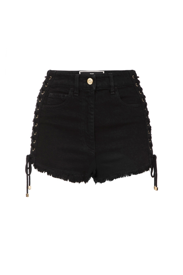 Short in cotone tinto in capo - Elisabetta Franchi® Outlet