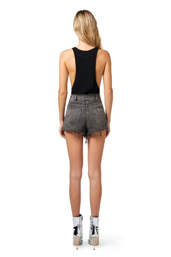 Frayed denim shorts - Elisabetta Franchi® Outlet