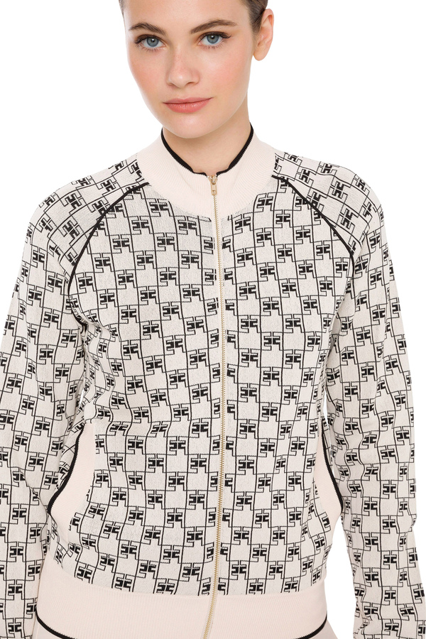 Bomber jacket with contrast piping - Elisabetta Franchi® Outlet