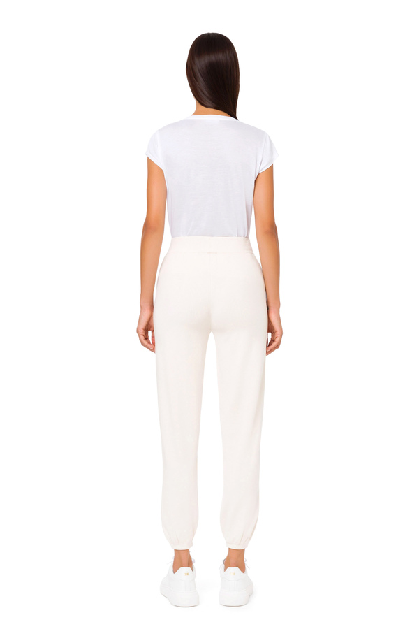 Sport trousers with logo-emblazoned bands - Elisabetta Franchi® Outlet