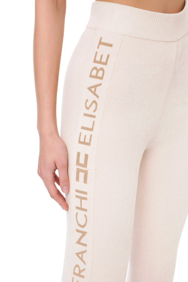 Chenille logoed jogger trousers - Elisabetta Franchi® Outlet