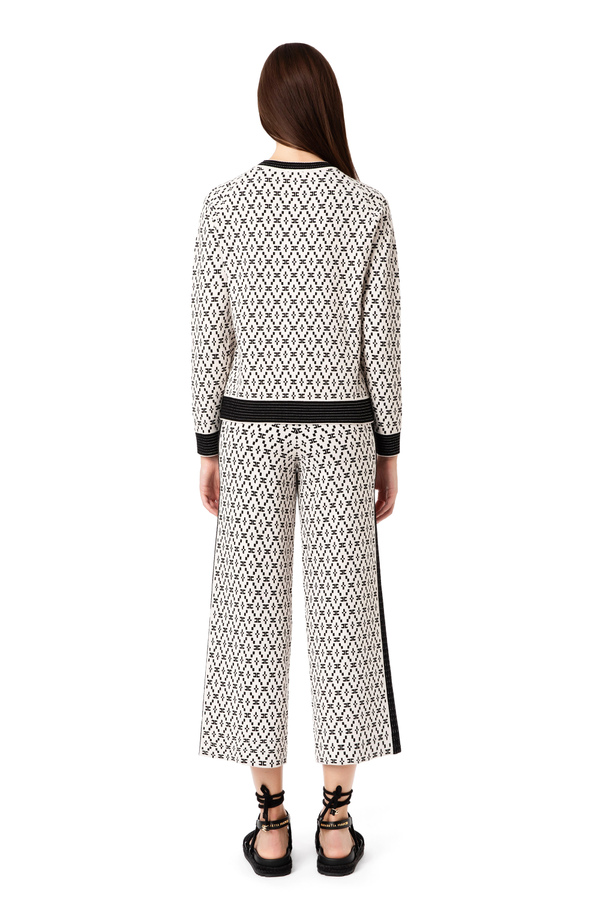 Pantalon palazzo avec motif losange - Elisabetta Franchi® Outlet
