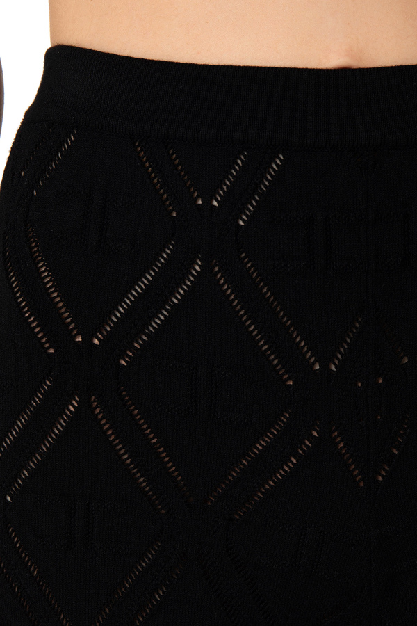Palazzo-Strickhose mit Spitzenmuster - Elisabetta Franchi® Outlet