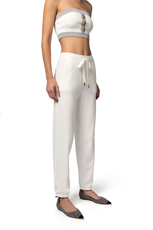 Cotton jogger trousers - Elisabetta Franchi® Outlet