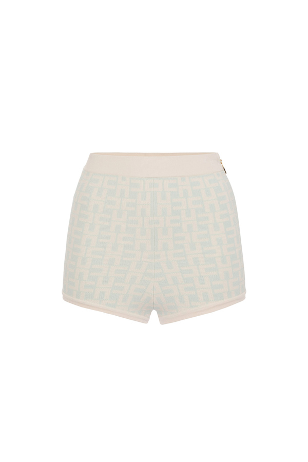 All-over jacquard logo shorts - Elisabetta Franchi® Outlet