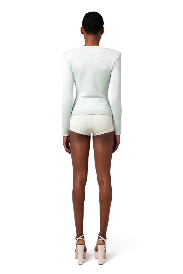 All-over jacquard logo shorts - Elisabetta Franchi® Outlet
