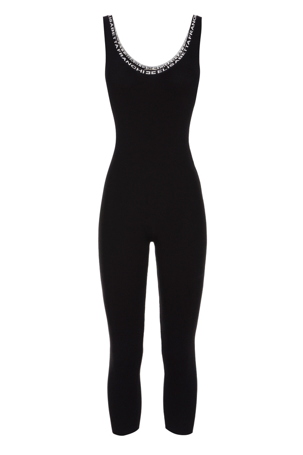 Sleeveless fine rib full jumpsuit - Elisabetta Franchi® Outlet