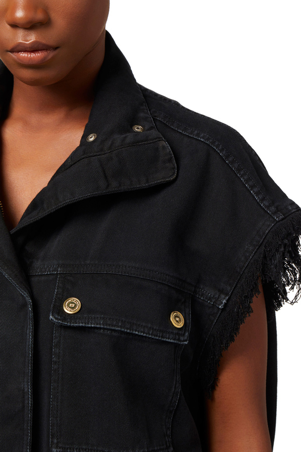 Gilet en denim utilitaire - Elisabetta Franchi® Outlet