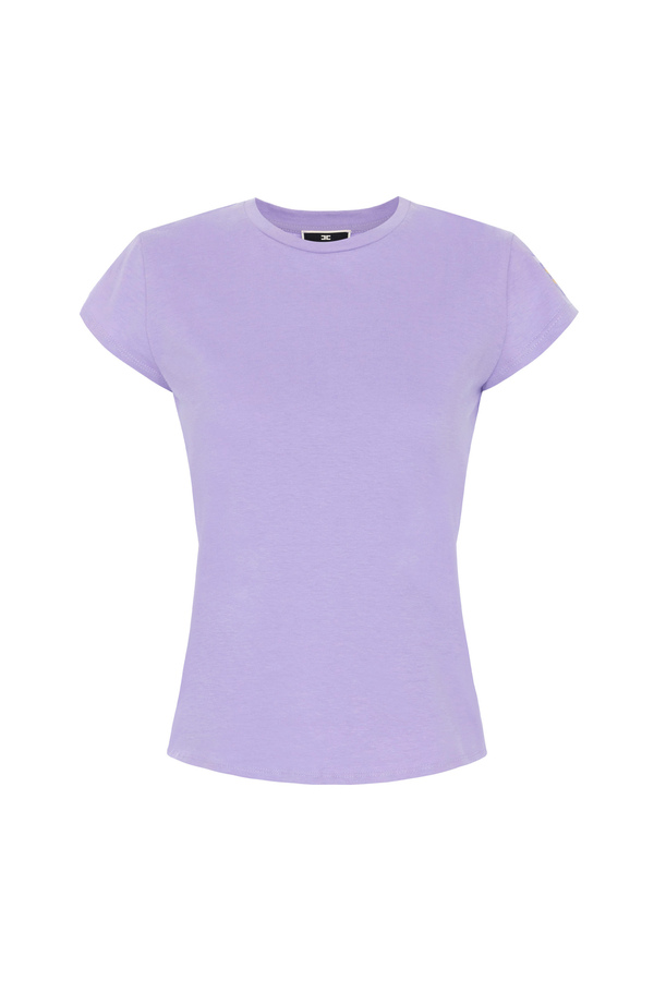 T-shirt in jersey con ricamo - Elisabetta Franchi® Outlet