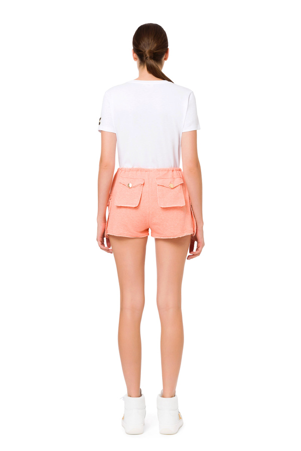 Crew neck T-shirt with personalised sleeves - Elisabetta Franchi® Outlet