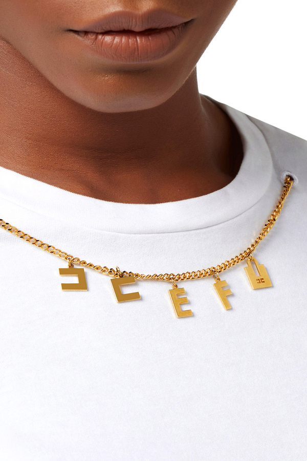 Camiseta de punto con accesorio de dijes - Elisabetta Franchi® Outlet