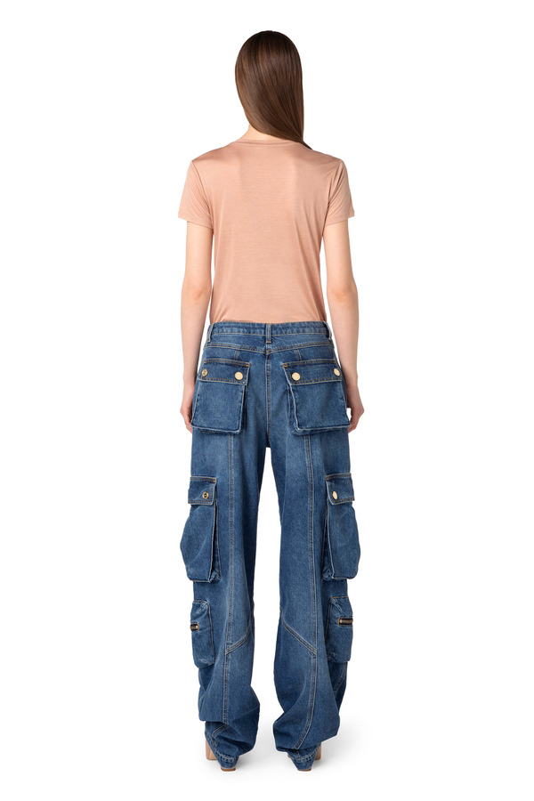 Jersey T-shirt with cross-body - Elisabetta Franchi® Outlet