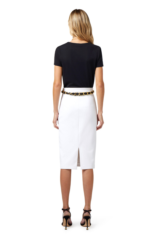 T-shirt in jersey con cut-out e collana - Elisabetta Franchi® Outlet