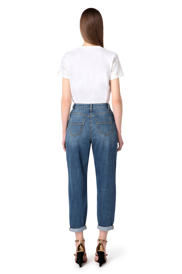 Jersey t-shirt with déco logo - Elisabetta Franchi® Outlet