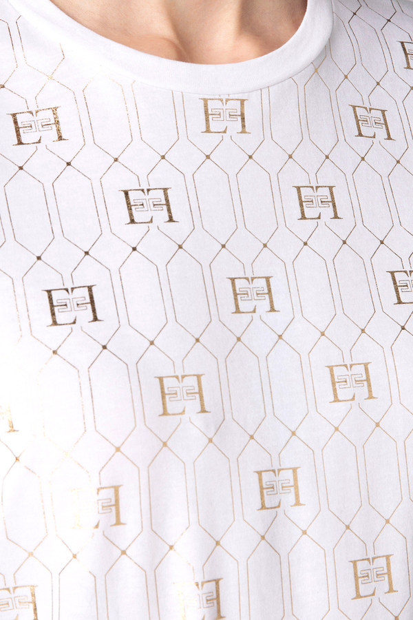 Jersey t-shirt with déco logo - Elisabetta Franchi® Outlet