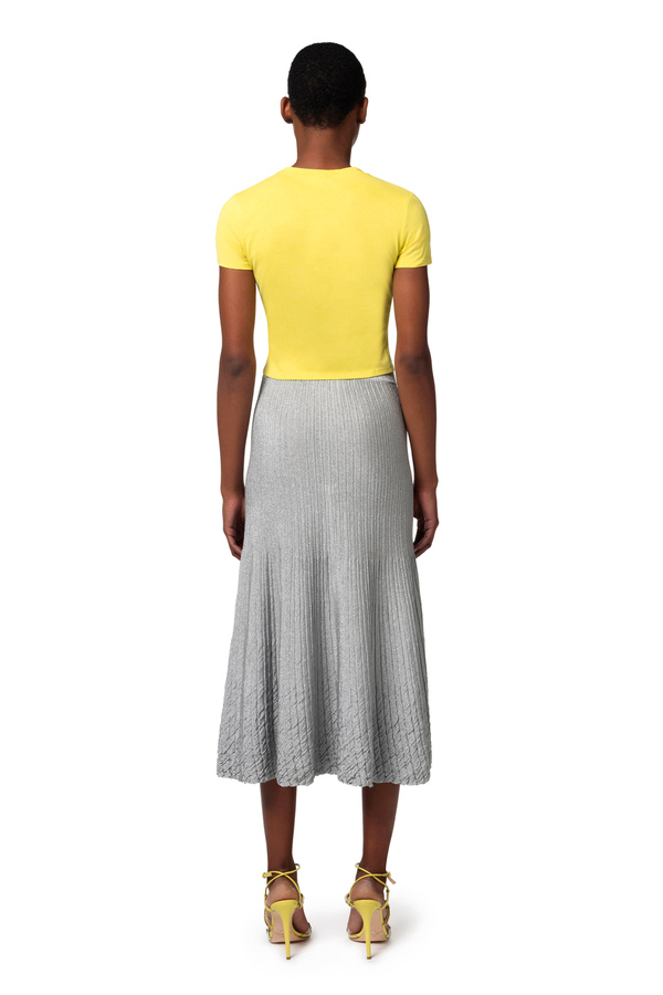 T-shirt cropped in jersey con arriccio - Elisabetta Franchi® Outlet