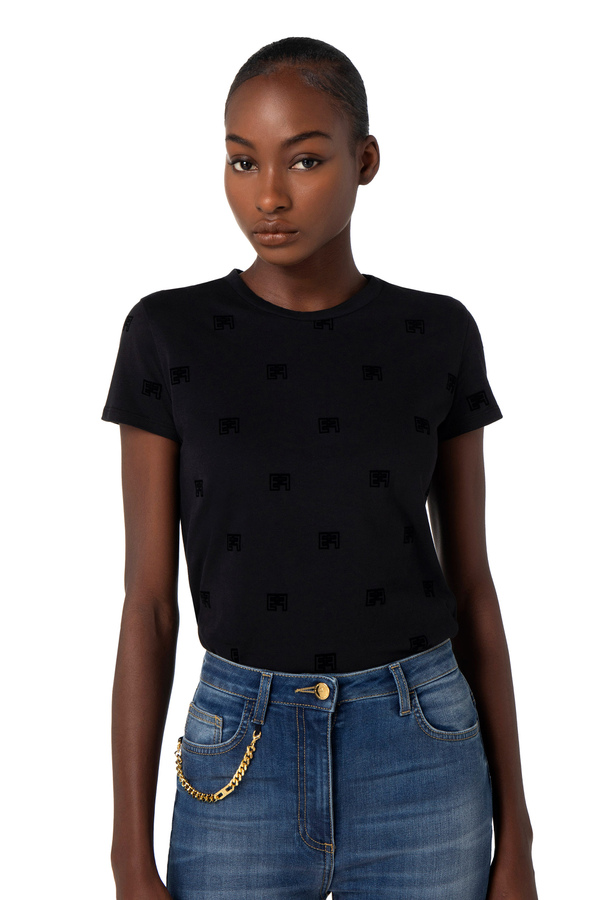 T shirt con logo elisabetta franchi hotsell