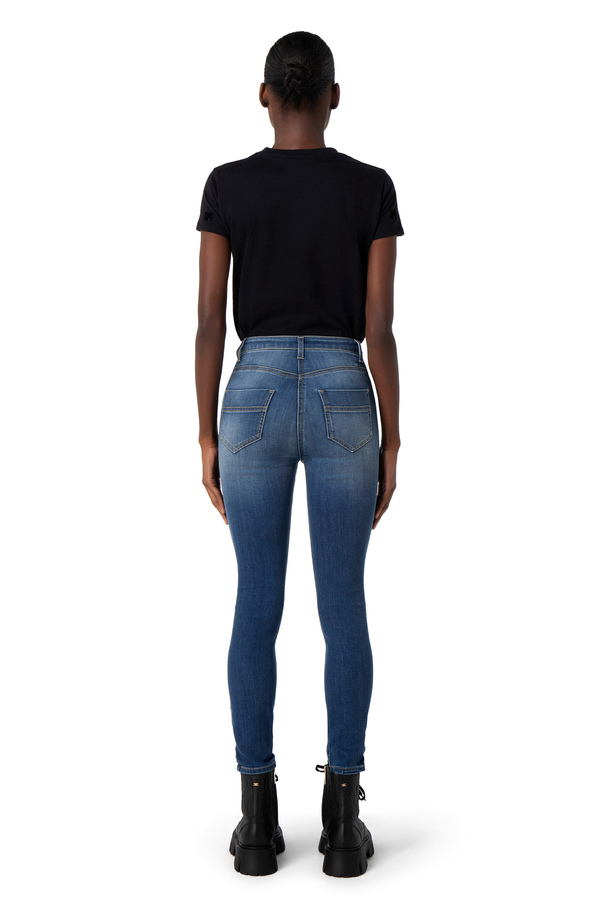 T shirt en jersey de coton avec logo Elisabetta Franchi Outlet