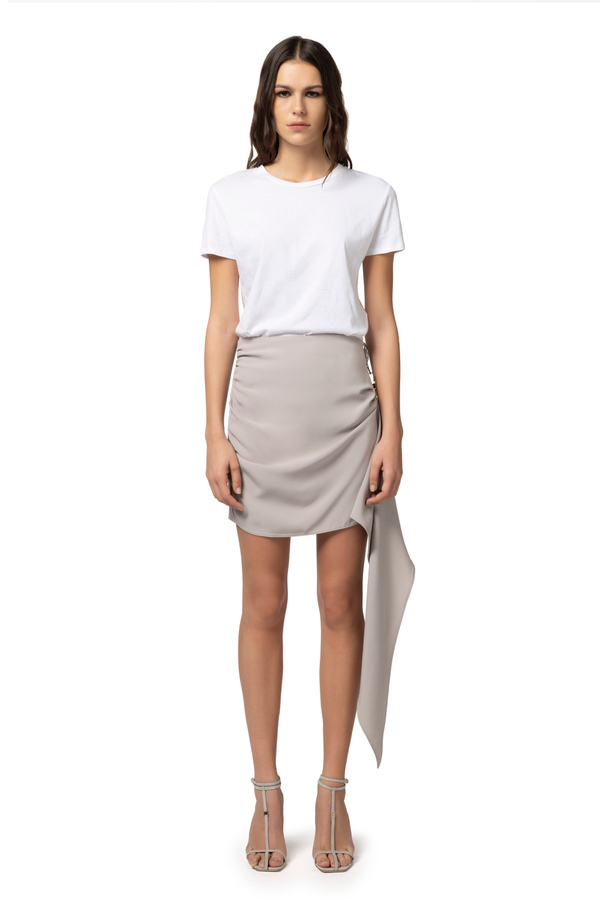 Camiseta de punto con logotipo de estrás - Elisabetta Franchi® Outlet