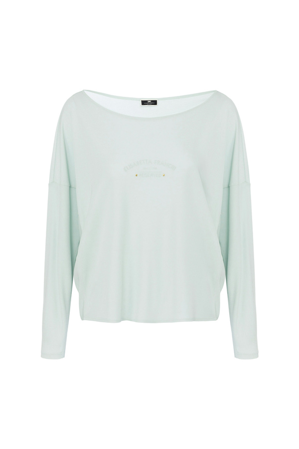 Maglia in jersey con maniche a kimono - Elisabetta Franchi® Outlet